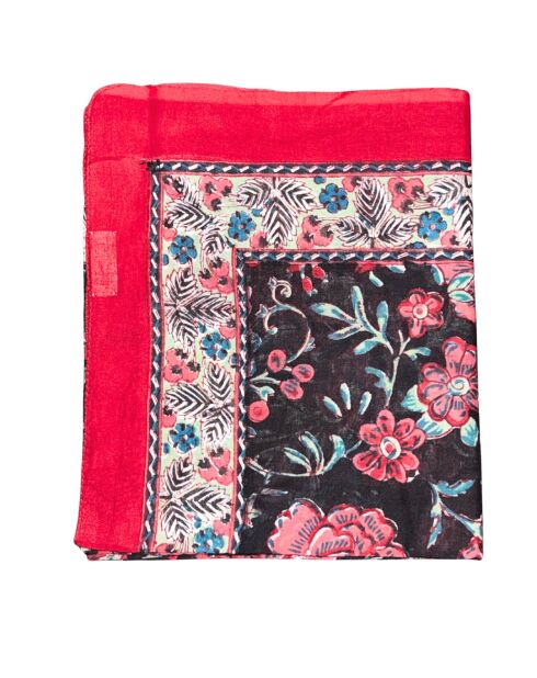 Pondicherry korallenroter Baumwollsarong