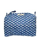Borsa da toilette indiana con stampa a blocchi blu
