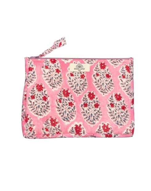 Pochette Bombay in voile di cotone rosa