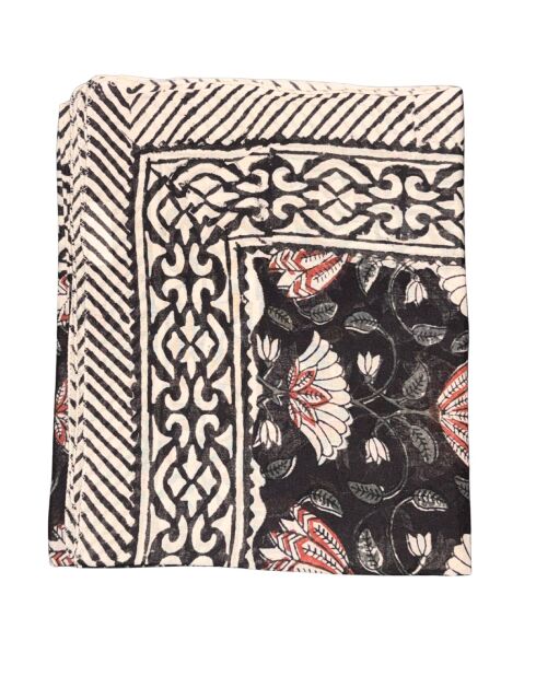 Pondicherry schwarz/cremefarbener Baumwollsarong