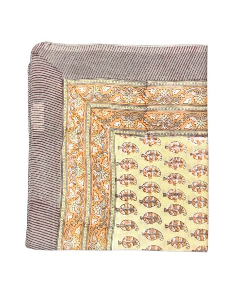 Gestreifter brauner Baumwollsarong mit Pondicherry