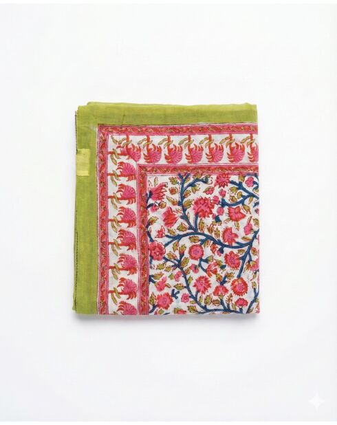 Pondichery sarong in groene katoenen voile