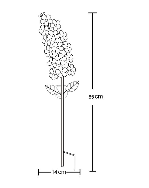 Décoration lumineuse solaire en métal violette
