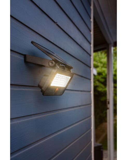 Spot solaire mural très éclairant avec détecteur de présence - 19,35x4,2x9,7 cm