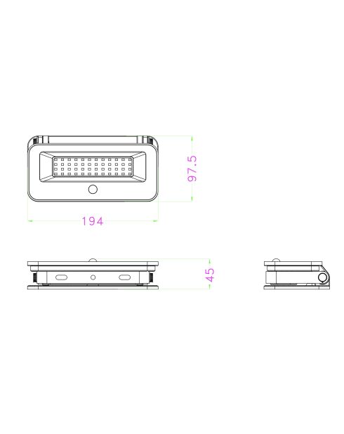 Spot solaire mural très éclairant avec détecteur de présence - 19,35x4,2x9,7 cm