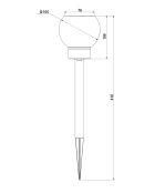 Lanterne solaire effet flamme naturelle 12 LED SMD ambrée 10,5cm H41cm