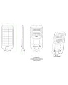 Tête de lampadaire solaire 2000 lumens avec détecteur de présence - 19,8x6,3x43,2 cm