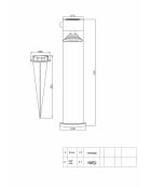 Borne solaire forte clarté Inox avec détecteur
