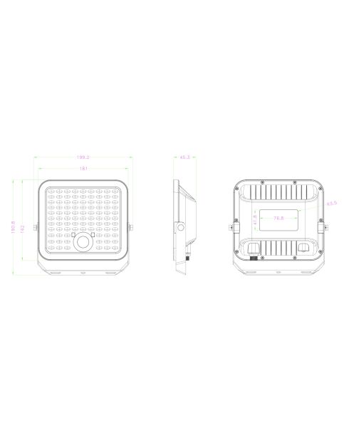 Projecteur LED solaire 2000 lumens avec détecteur de présence et panneau déporté