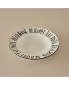 Assiette à pâtes pour les amoureux des livres noir - 28 cm