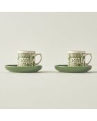 Set mit 2 grünen Scene Kaffeetassen - 105 cc