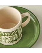 Set mit 2 grünen Scene Kaffeetassen - 105 cc