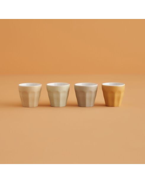 Set di 4 tazze da caffè multicolori