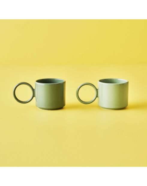 Set di 2 tazzine da caffè Arcana verdi