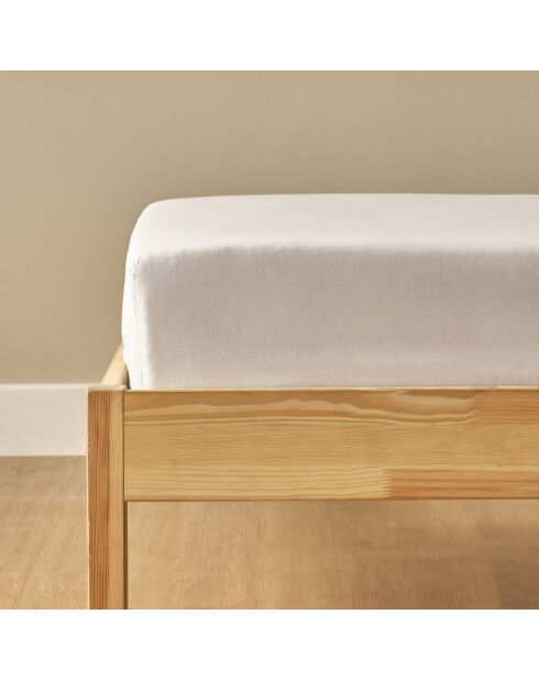 Lenzuolo basico in 100% raso di cotone bianco - 160x200x35 cm