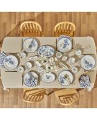 Blaues Porzellan-Frühstücksset, 26-teilig