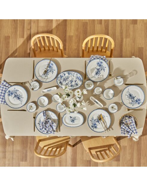 Blaues Porzellan-Frühstücksset, 26-teilig