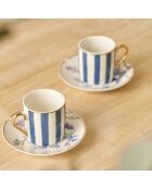 Set mit 2 blauen Blossom Kaffeetassen