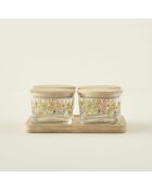 Juego de 4 tazones de desayuno Flores con tapa