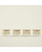 Juego de 4 tazones de desayuno Flores con tapa