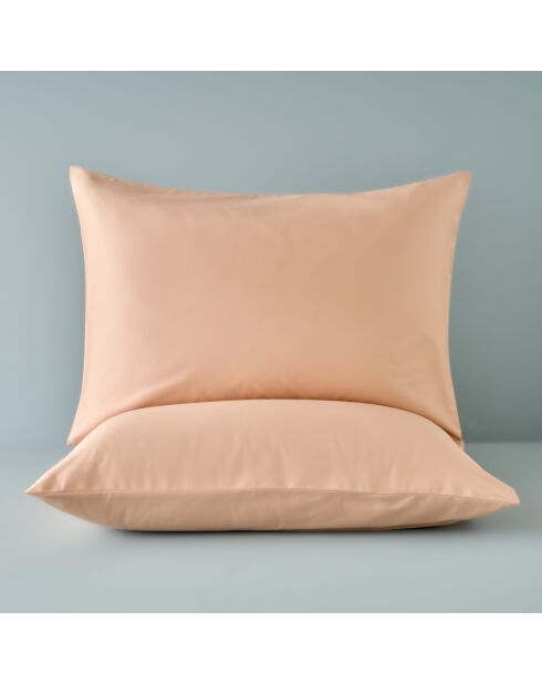 Set di 2 federe standard in 100% cotone satinato color salmone