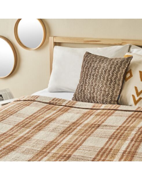 Coperta doppia scozzese Noah brown - 200x220 cm
