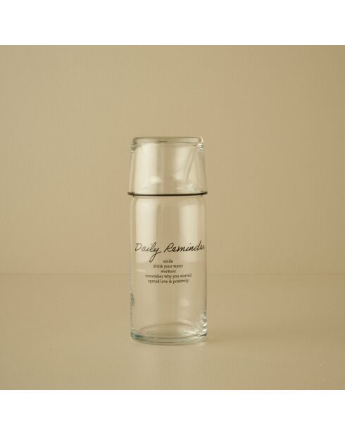 Carafe de rappel quotidien noire - 700 ml