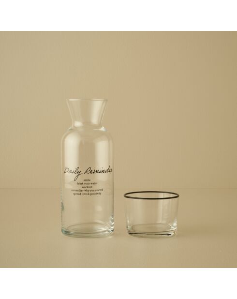 Carafe de rappel quotidien noire - 700 ml