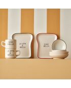 Ein mehrfarbiges Line-Frühstücksset - 8 Stück