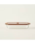 Teglia da forno in vetro sabbiato marrone - 1600 cc