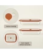 Teglia da forno in vetro sabbiato marrone - 1600 cc