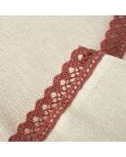 Camino de mesa acolchado estampado con rosas color crema - 50x150 cm