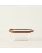 Contenitore portaoggetti in vetro sabbiato marrone - 800 cc