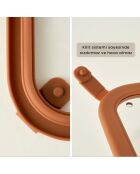 Contenitore portaoggetti in vetro sabbiato marrone - 800 cc