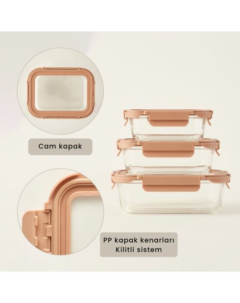 Contenitore in vetro beige Terra - 640 cc