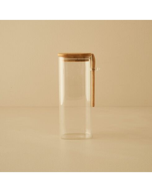 Barattolo Alice con coperchio in bambù e cucchiaio naturale - 1000 cc