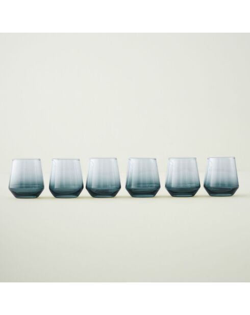 Set de 6 vasos de café de color azul