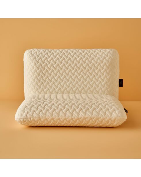 Ensemble de 2 oreillers orthopédiques en mousse viscoélastique blancs - 40x60 cm