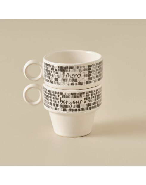 Set di 2 tazzine da caffè Mottolu nere