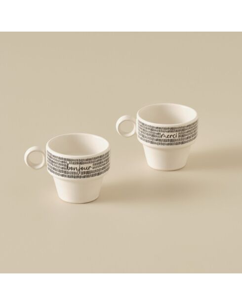 Set di 2 tazzine da caffè Mottolu nere