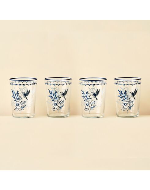 Blaues weißes blaues Erfrischungsgetränkeglas - 510 cc