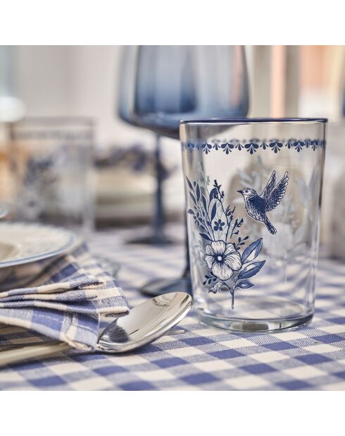 Blaues weißes blaues Erfrischungsgetränkeglas - 510 cc