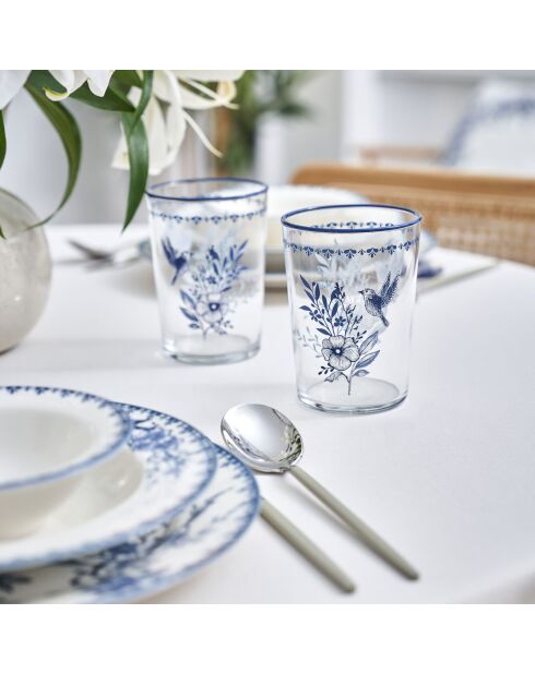 Blaues weißes blaues Erfrischungsgetränkeglas - 510 cc