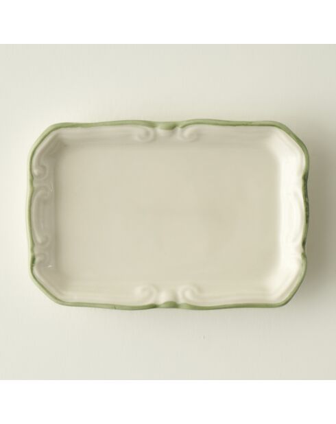 Assiette de service Julia verte - 14x9,5 cm