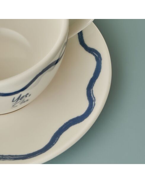 Set van 2 blauwe 2-delige zeekopjes - 270 cc