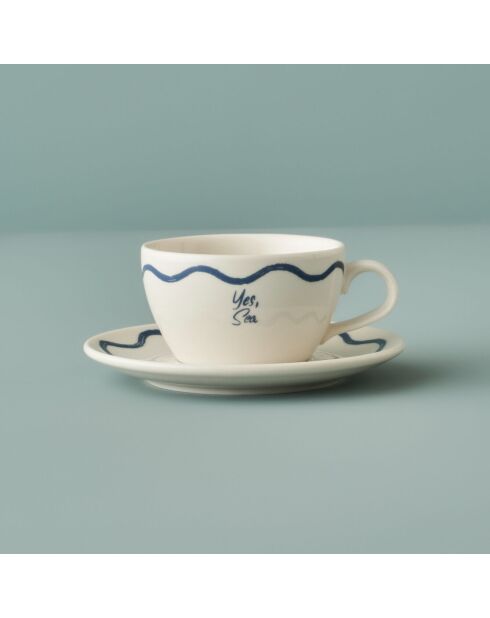 Set van 2 blauwe 2-delige zeekopjes - 270 cc