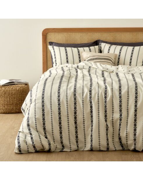 Copripiumino matrimoniale Olven bianco nero - 200x220 cm