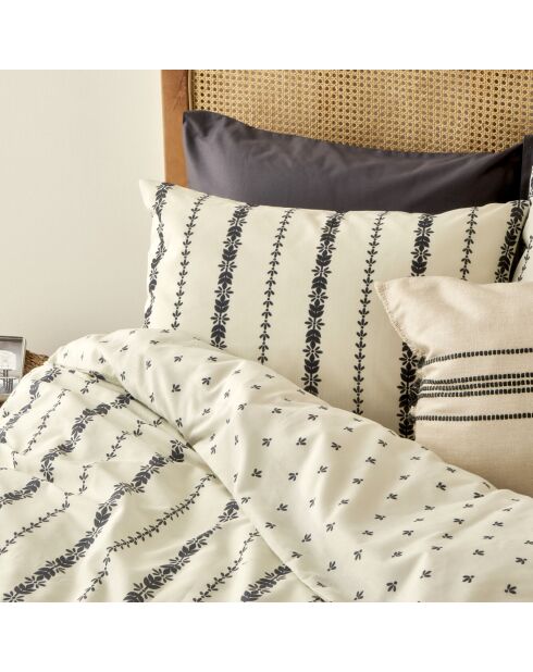 Copripiumino matrimoniale Olven bianco nero - 200x220 cm