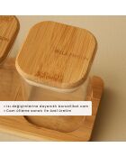 Lot de 3 pots à épices Alice avec couvercles en bambou naturel