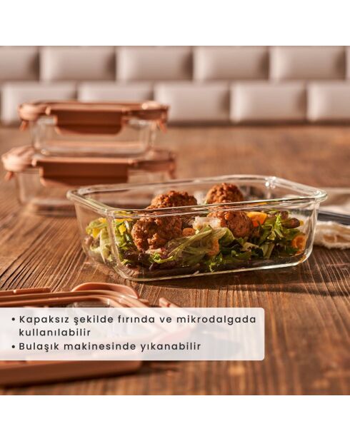 Contenitore in vetro beige Terra - 1050 cc